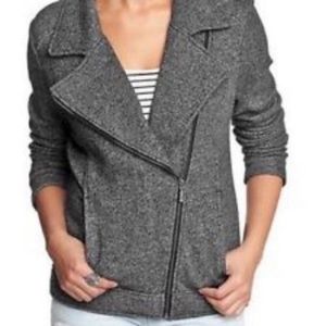 Catherine Malandrino Runway Style Gray Moto Jacket Blazer size XL